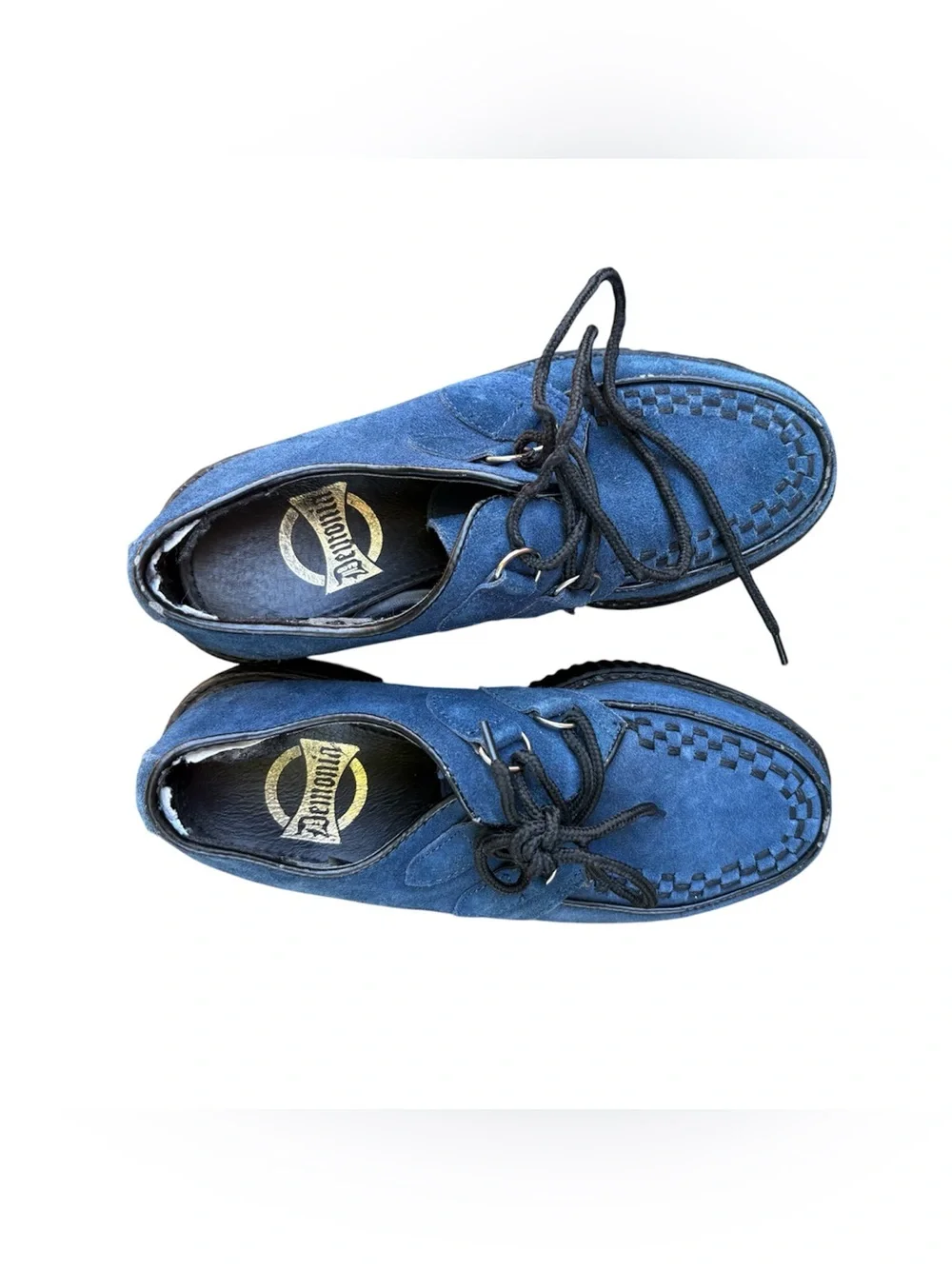 Demonia demonias women’s unisex 8/8.5 blue black platform vintage y2k goth